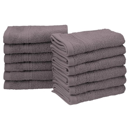 Superior Eco-Friendly 100 Percent Ringspun Cotton Face Towel Set - Graphite, 12-Piece Set EF-FACE GH